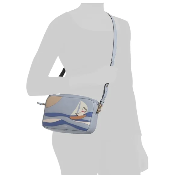 💙🔹️RADLEY LONDON🔹️ Blue Leather Shore Thing small Zip top  Crossbody Bag - Picture 5 of 8